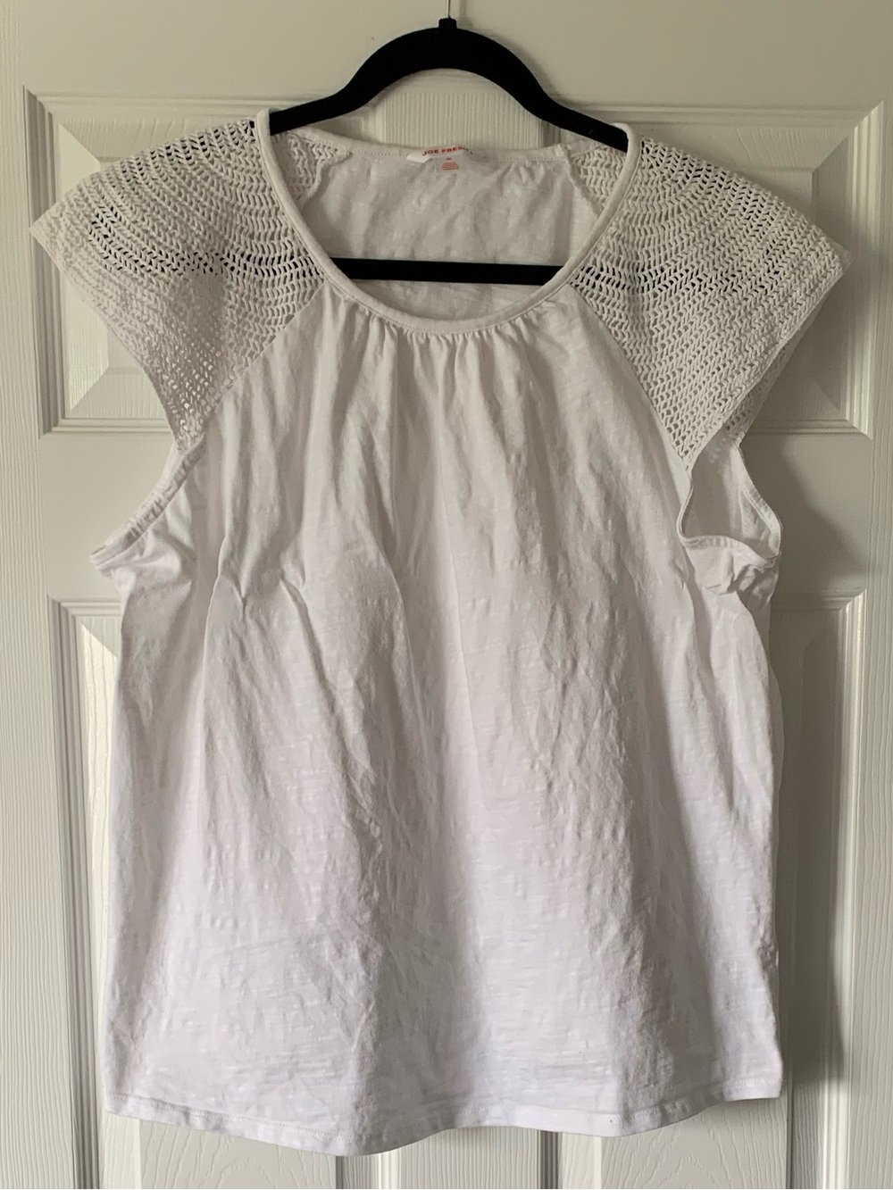 Joe Fresh White Crochet Cap Sleeve Tank Top